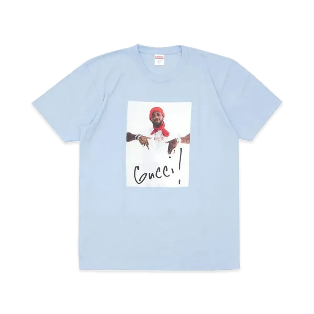 シュプリーム グッチ メイン Tシャツ "ライト ブルー"