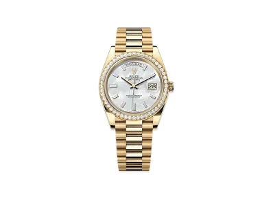 ROLEX Day-Date 40mm Yellow Gold Diamond 228348RBR "White Mother-of-Pearl"