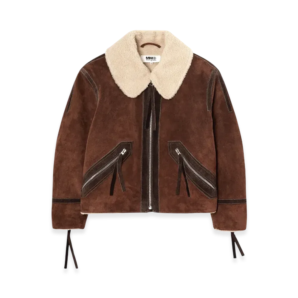 MM6 Maison Margiela Women's Suede Teddy Jacket "Nutmeg"