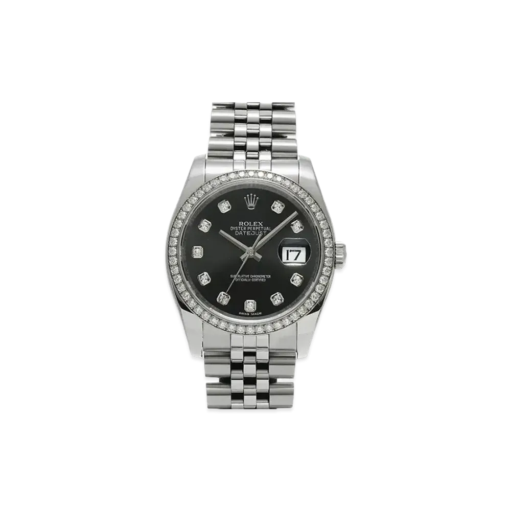 ROLEX Datejust 10P Diamonds "Black/Stainless Steel/White Gold"
