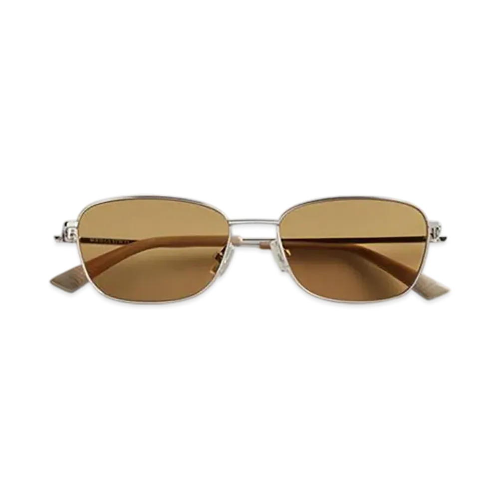 Bottega Veneta Split Rectangular Sunglasses "Silver/Brown"