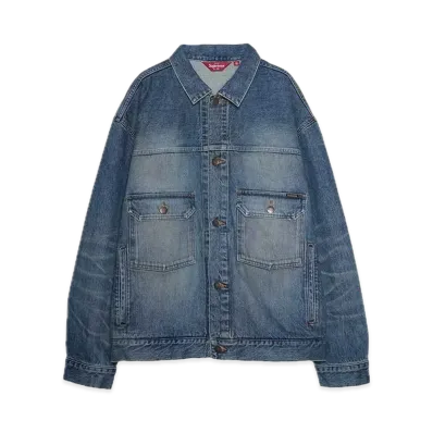 Supreme Distressed Selvedge Trucker Jacket "Washed Indigo"