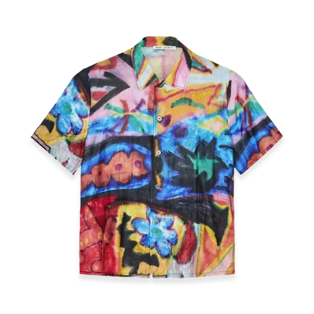 OUR LEGACY Box Shirt Shortsleeve Landscape Daylight Print "Multi"