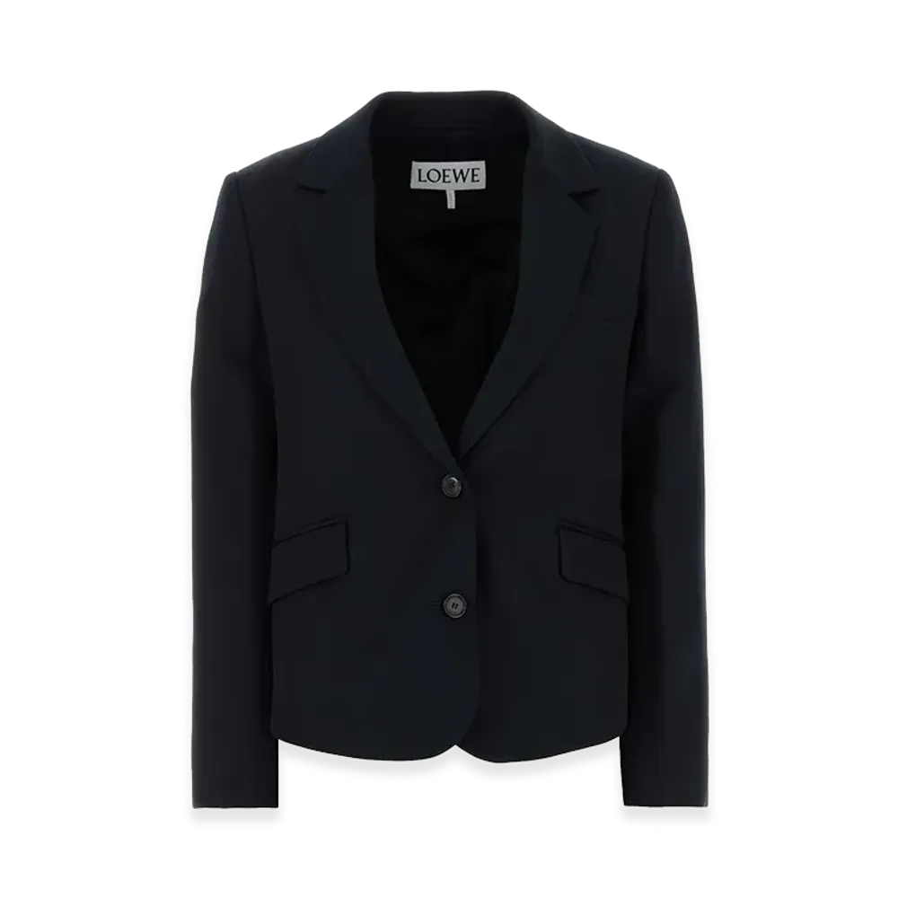 LOEWE Women's Wool Blazer "Navy Blue"