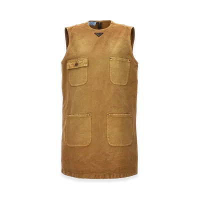 PRADA Women's 'Old' Canvas Dress "Beige"