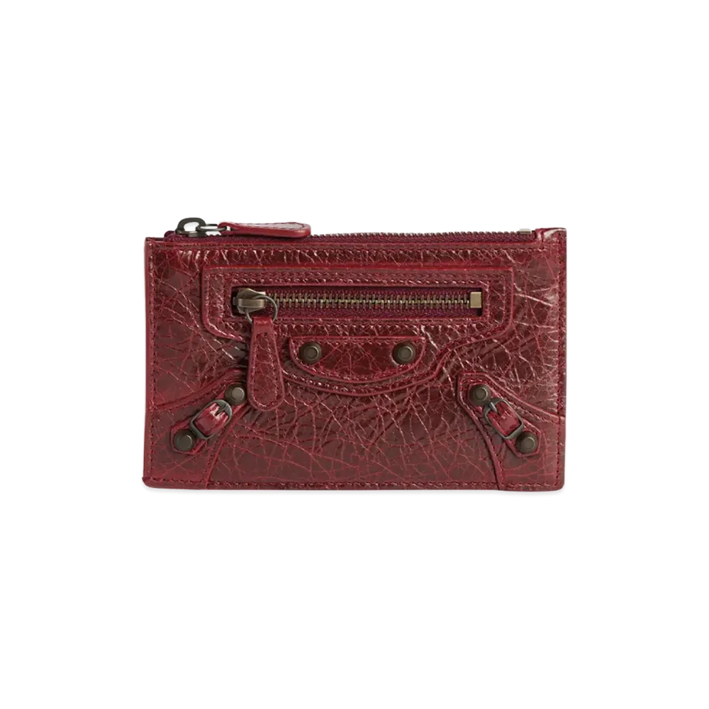 BALENCIAGA Women's Portamonete E Portacarte Lungo Le City In Pelle Arena "Berry Red"