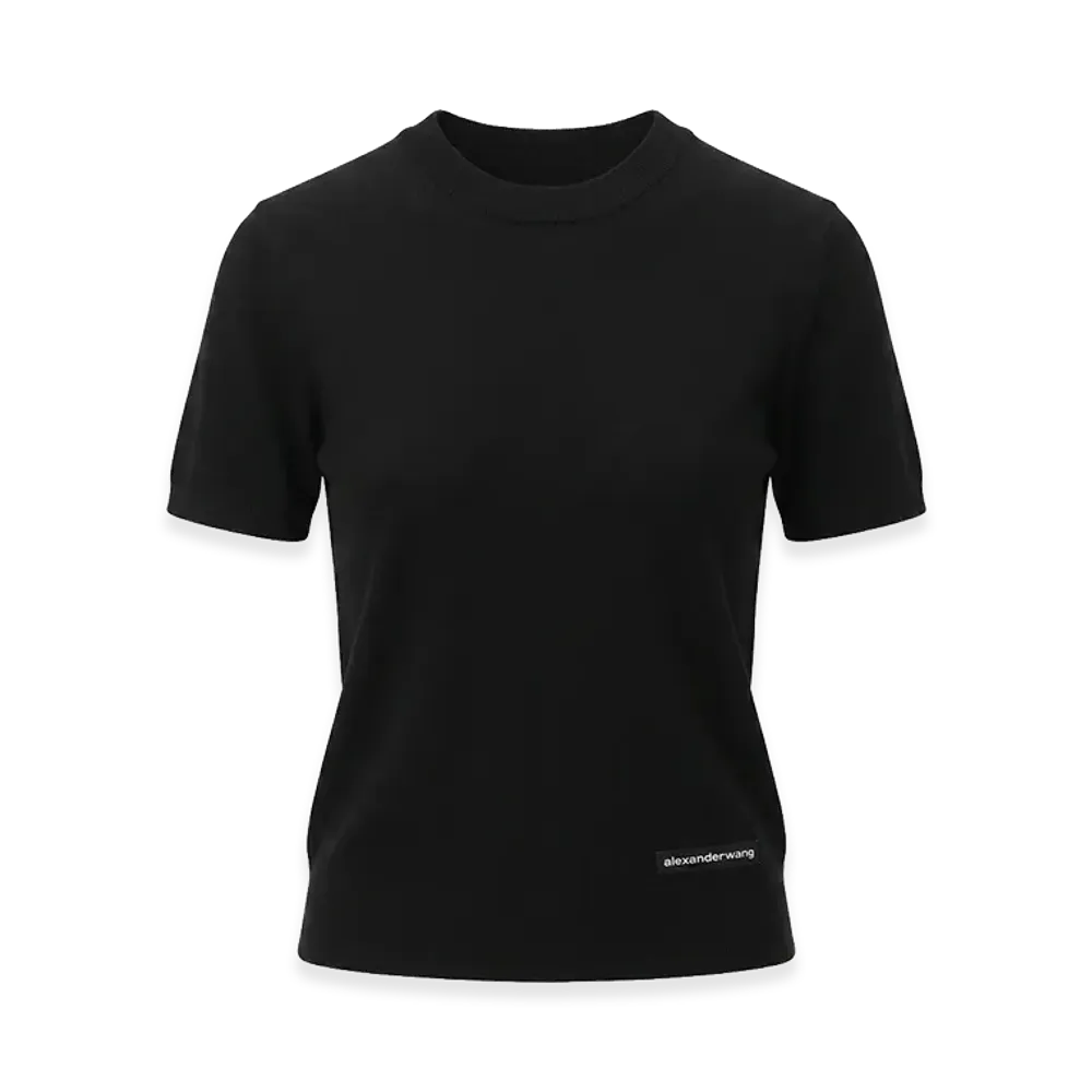 Alexander Wang Women's Short Sleeve Sweater "Black"