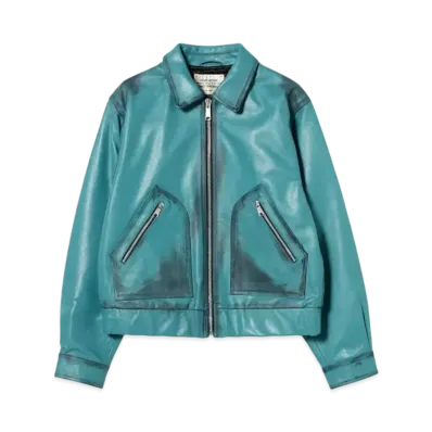 BEAMS FUTURE ARCHIVE Pigment Leather Jacket "Blue"