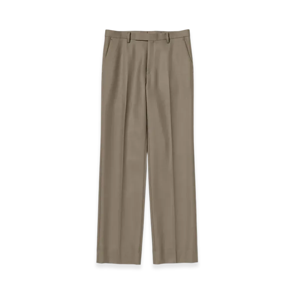 AURALEE Light Melton Narrow Slacks "Khaki Brown"