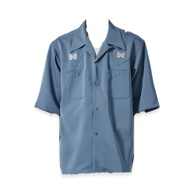 NEEDLES x Studious Exclusive Cow Boy S/S Shirts "Blue"