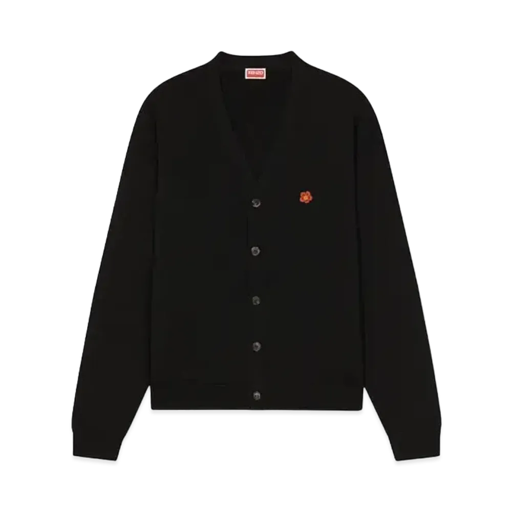KENZO 'BOKE FLOWER' Wool Cardigan "Black"