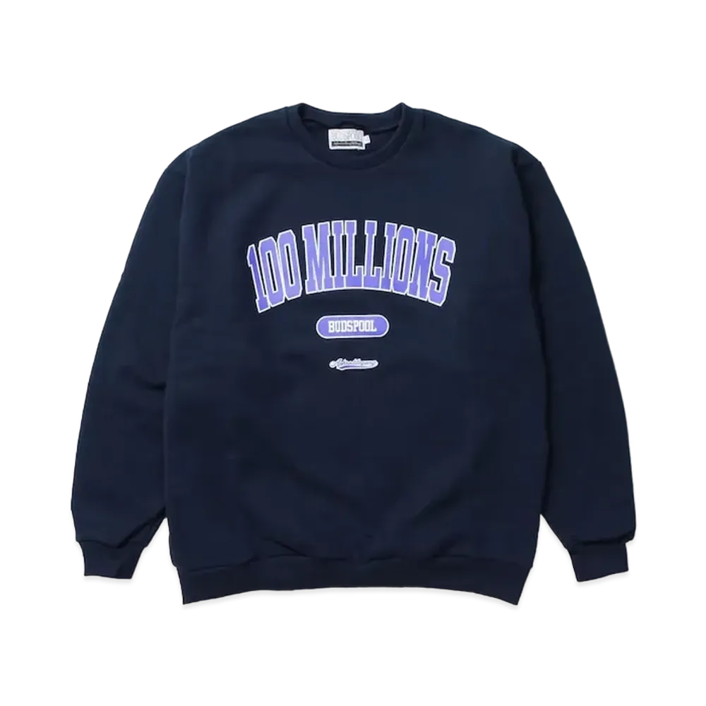 APHRODITEGANG Bud Spool 100MILLIONS Print Sweat Shirts "Navy"