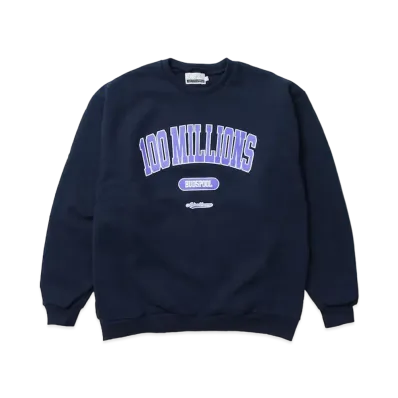 APHRODITEGANG Bud Spool 100MILLIONS Print Sweat Shirts "Navy"