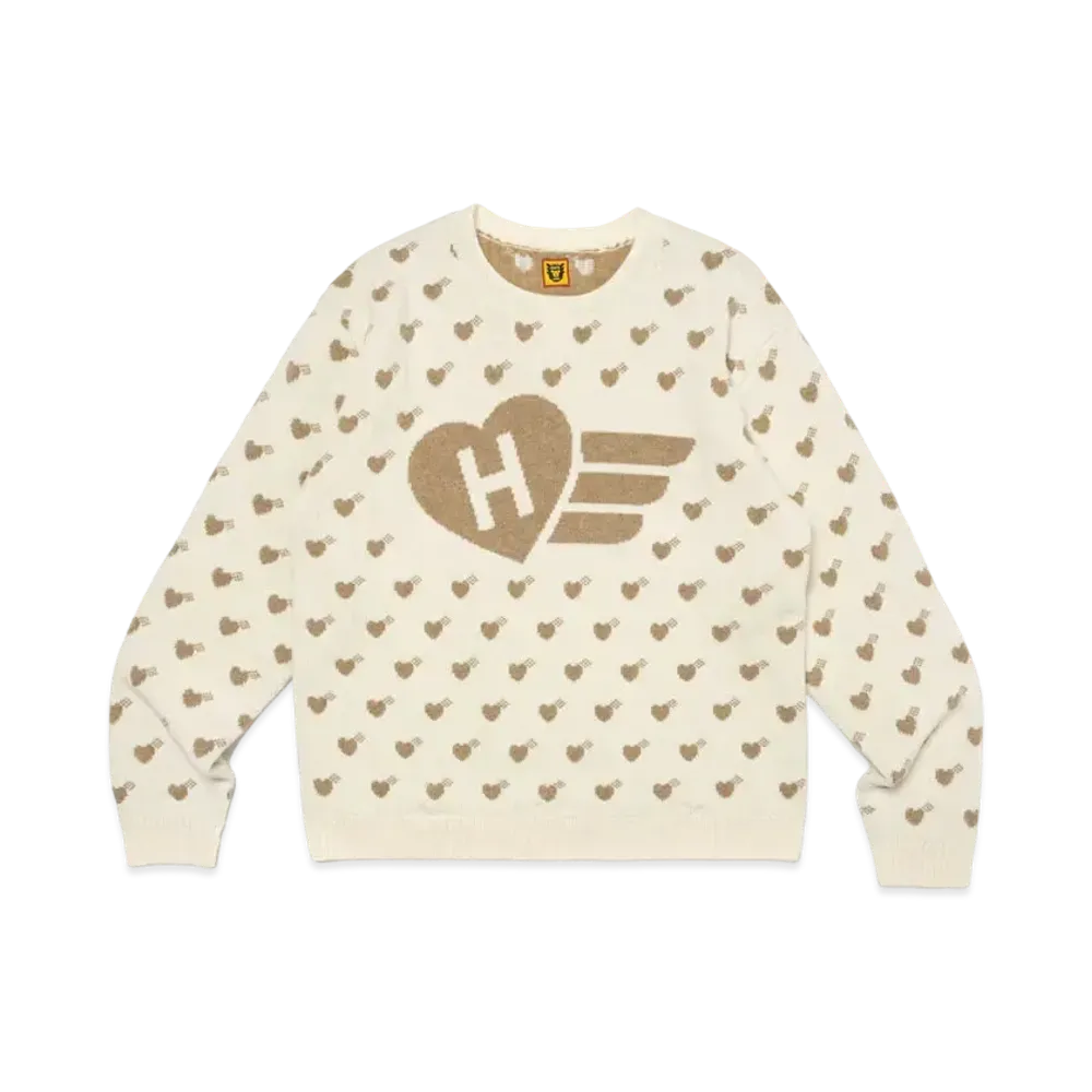HUMAN MADE Heart Knit Sweater "White"
