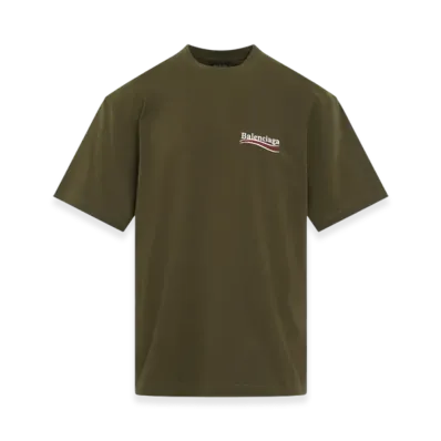 BALENCIAGA Women's Political Campaign Large Fit T-Shirt "Khaki"