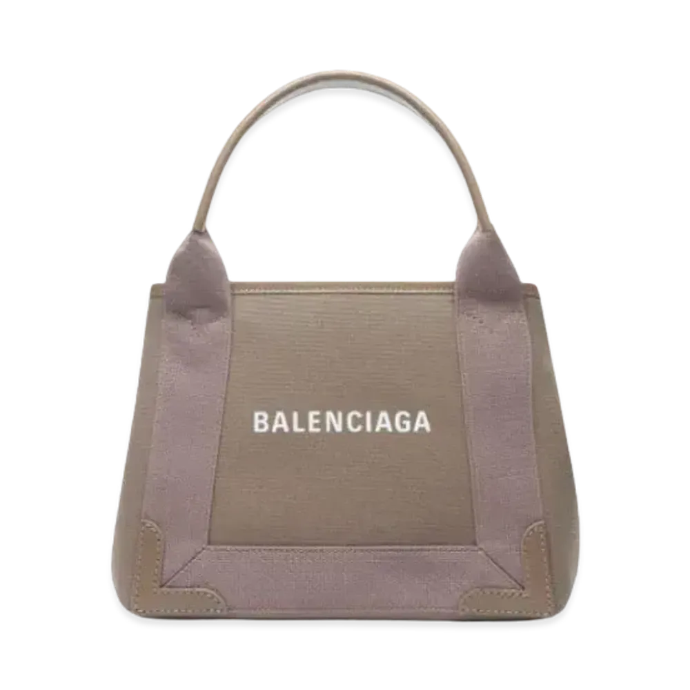 BALENCIAGA Women's Navy Cabas XS "Beige"