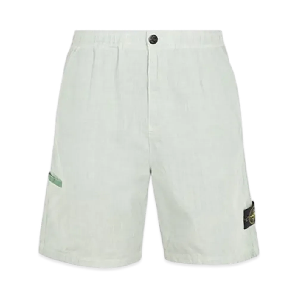 Stone Island L0530 Lino Nylon Tela-TC Comfort Fit Bermuda Shorts - 24SS "Light Green"