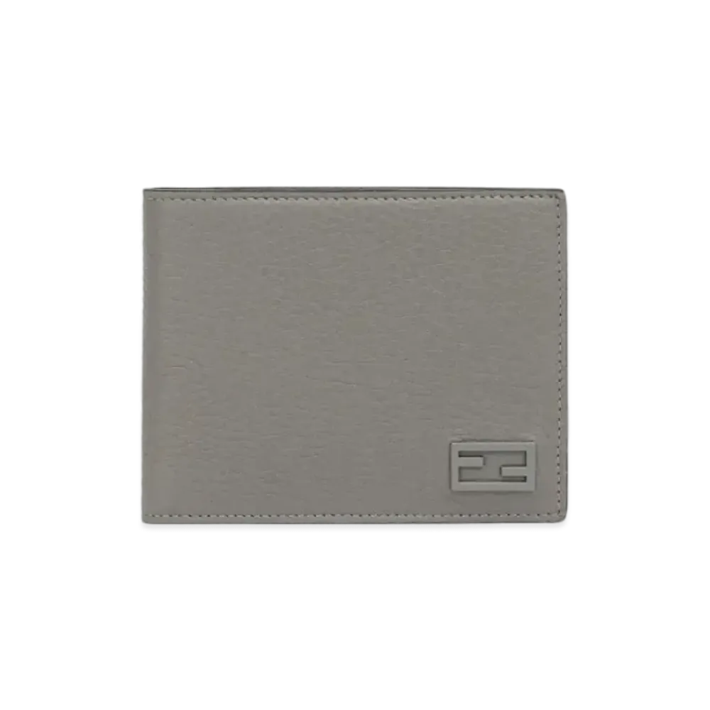 FENDI Two-Folded Wallet Leather With Coin Case Two Fold Wallet "Gray"