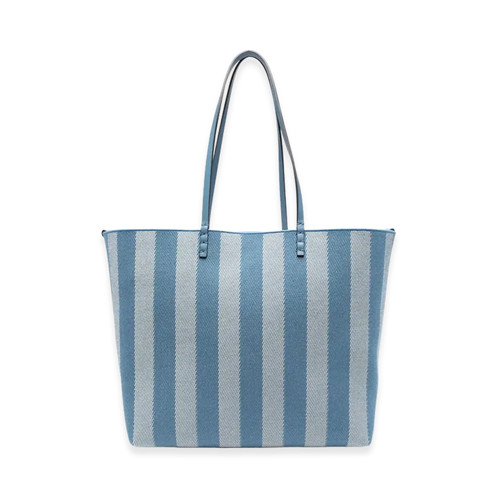 FENDI Women's Roll Large Reversible Shopping Bag "Blue"