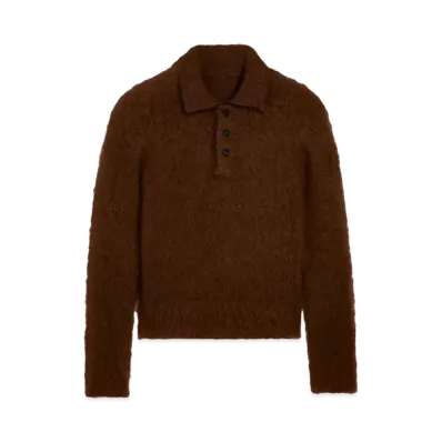 AMI PARIS Alpaca Mohair Brushed Polo "Fawn"
