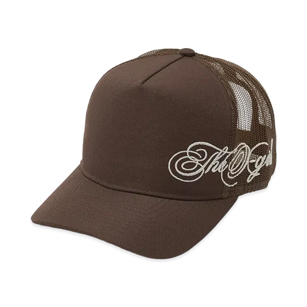 X-Girl Women's Side Script Logo Trucker Cap "Brown"