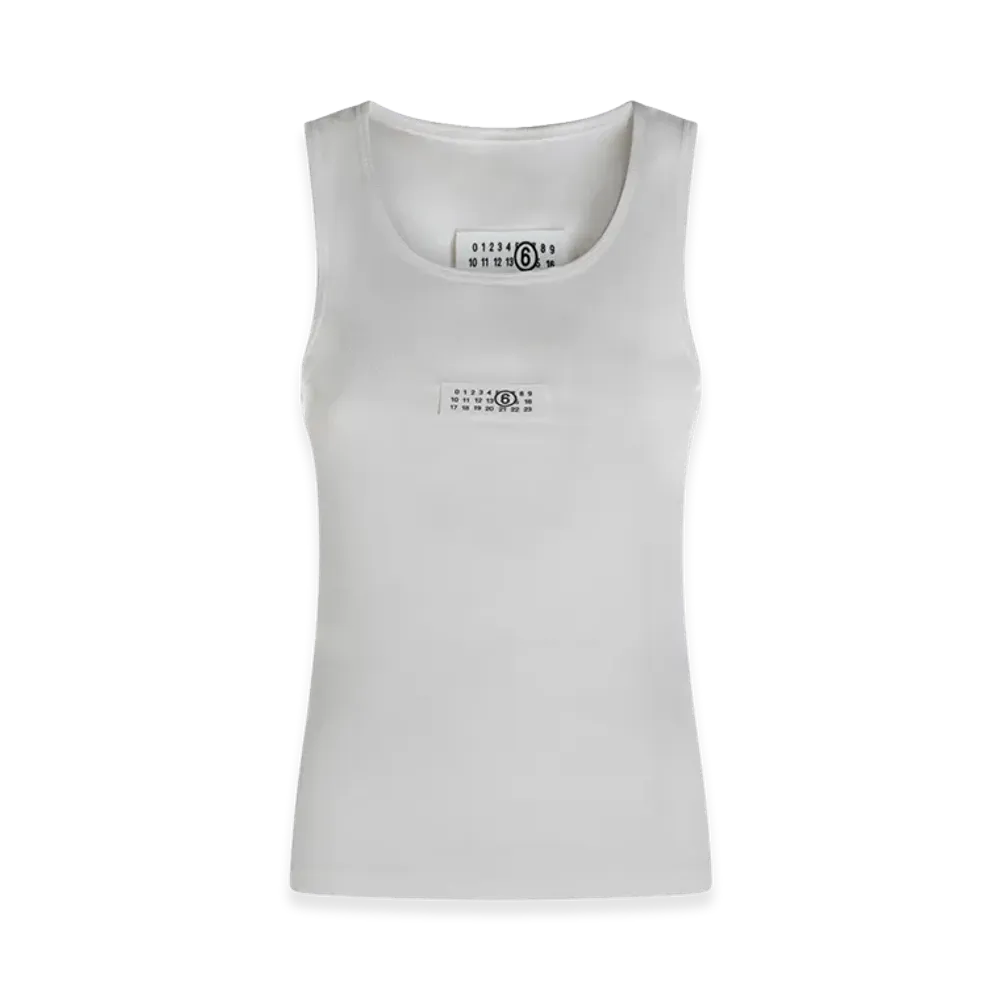 MM6 Maison Margiela Women's Numeric Signature Tank Top "White"