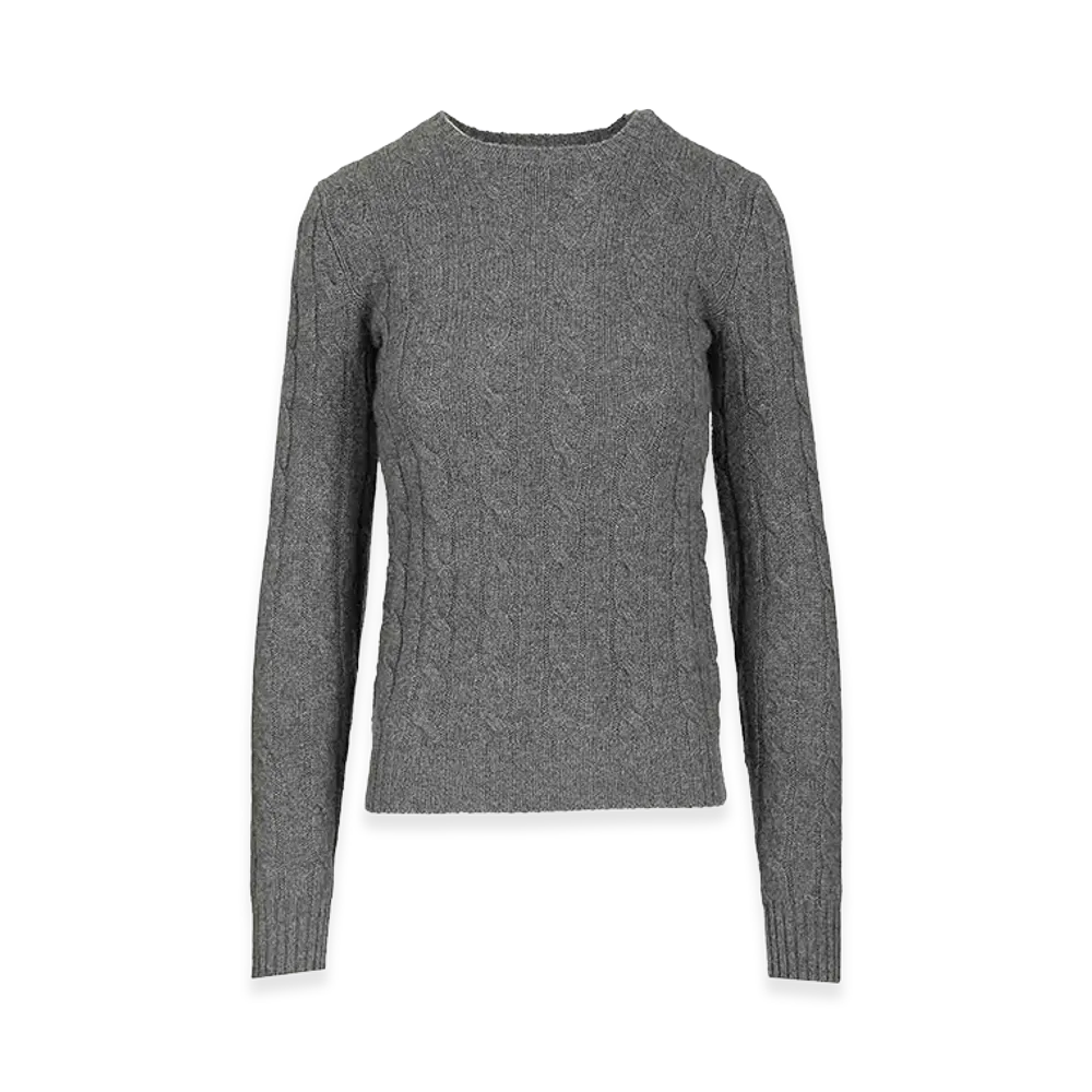 Polo Ralph Lauren Women's Cashmere Cable Knit Sweater "Gray"