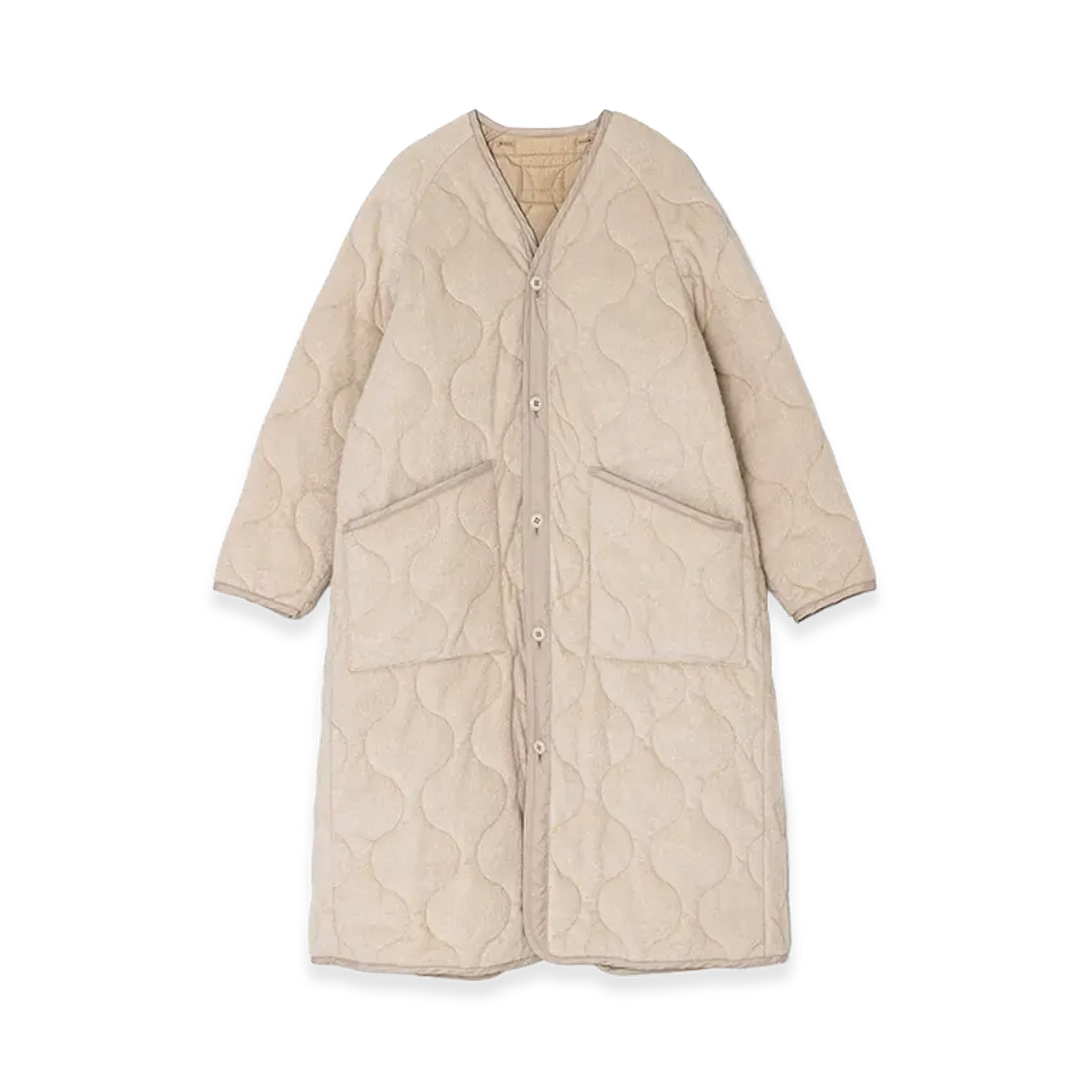 HYKE Women's Fleece Quilted Liner Coat "Cream"