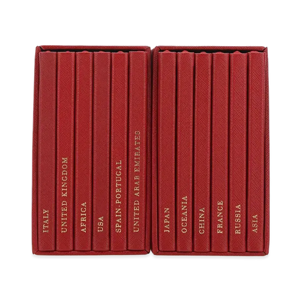 PRADA Leather Notebook Set "Red"