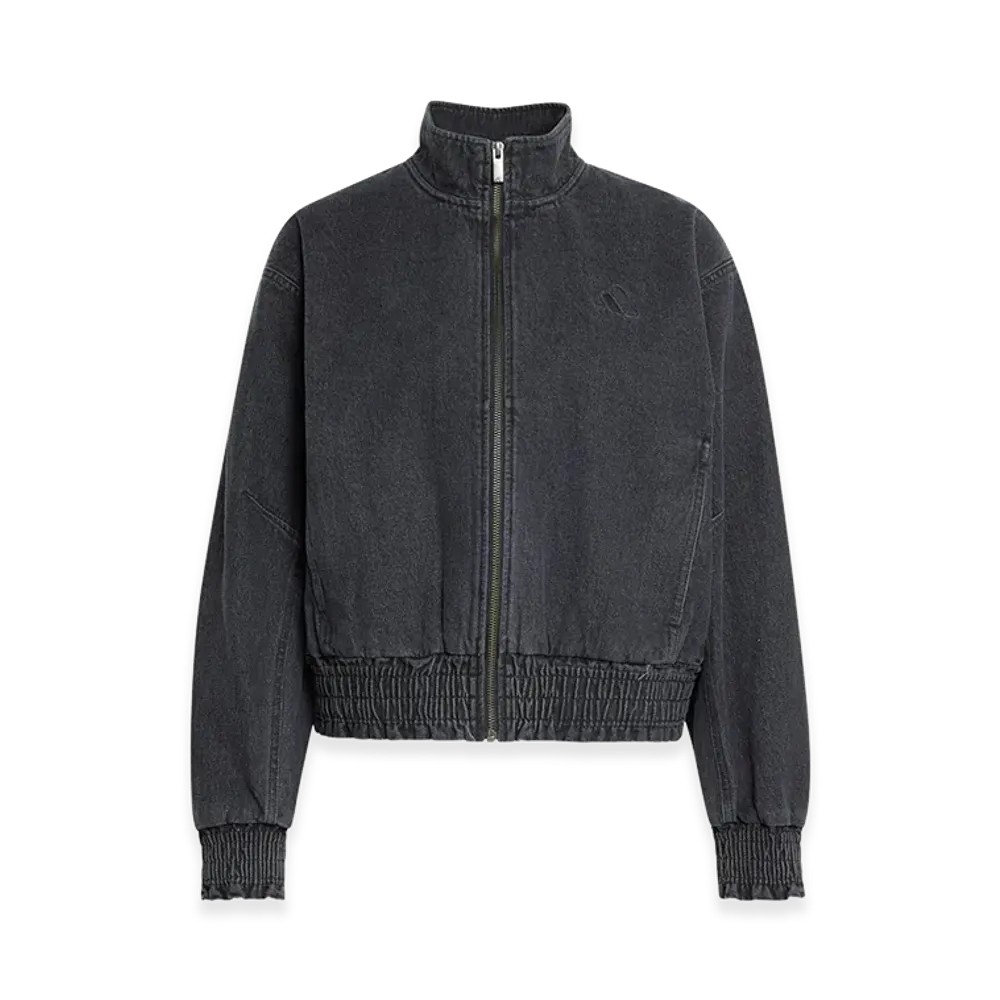 adidas Women's Stadium Washed Denim Loose Fit Jacket "Black"