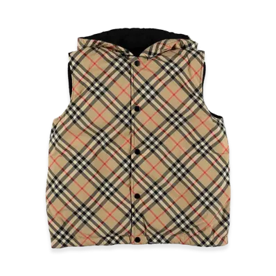 Burberry Kids Slade Reversible Hooded Vest "Beige"