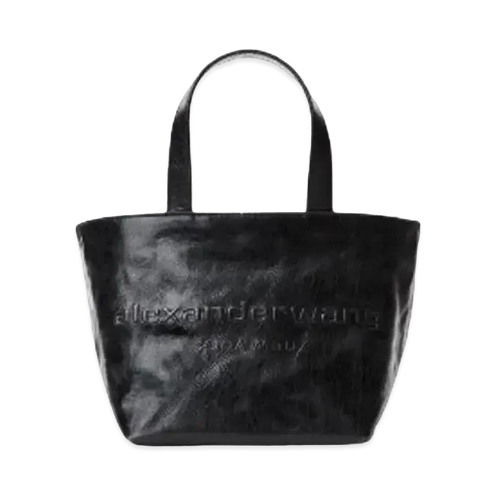 Alexander Wang Punch Crackle Patent Leather Small Tote "Black"
