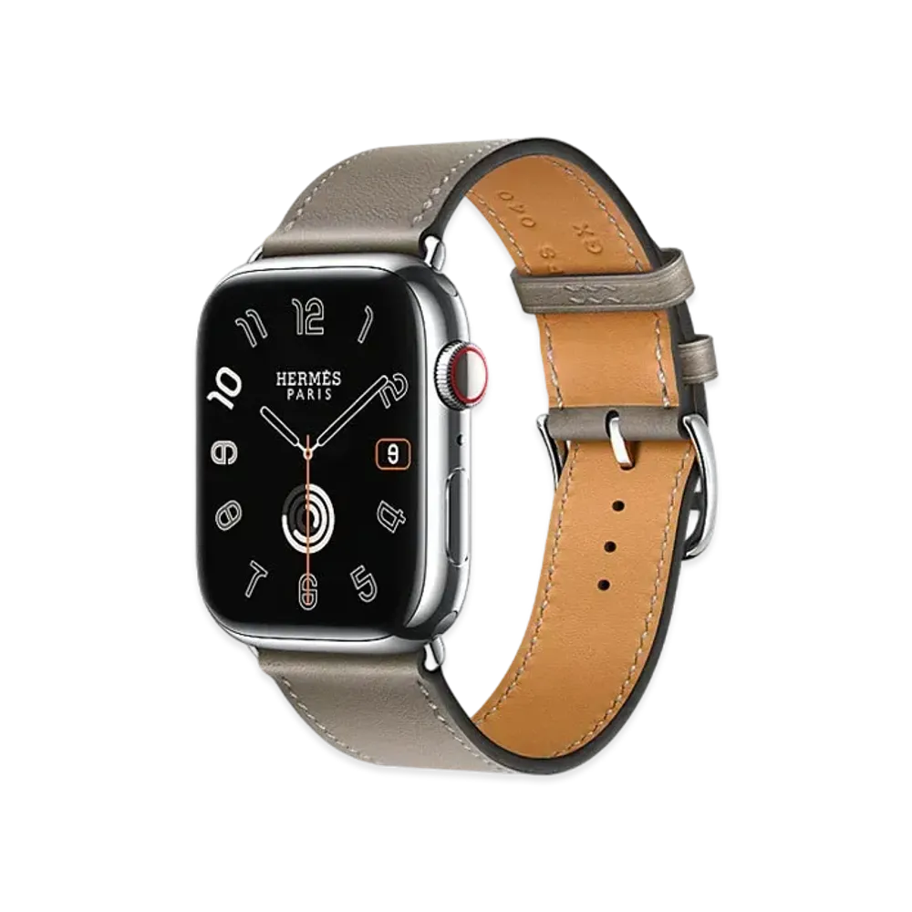 Apple Watch x Hermes Series 9 (GPS + Cellular Model) Stainless 45mm and Single Tour "Origan"