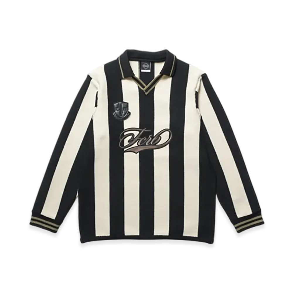 F.C.Real Bristol Stripe Knit Shirt "Black"