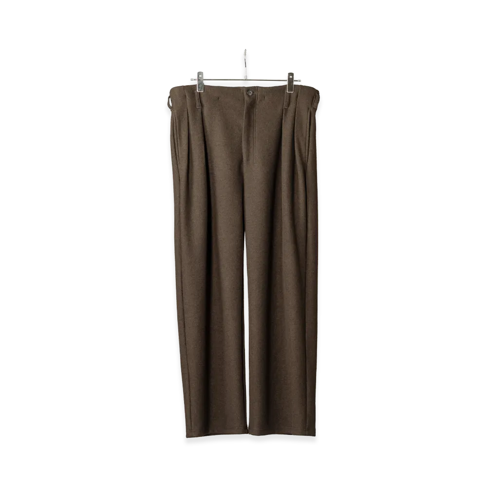 ANCELLM Wool Cut Slacks "Dark Brown"