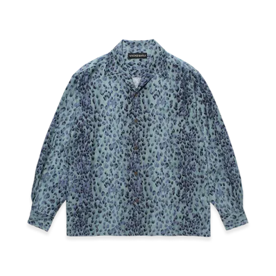 WACKO MARIA Leopard Open Collar Shirt "Green"