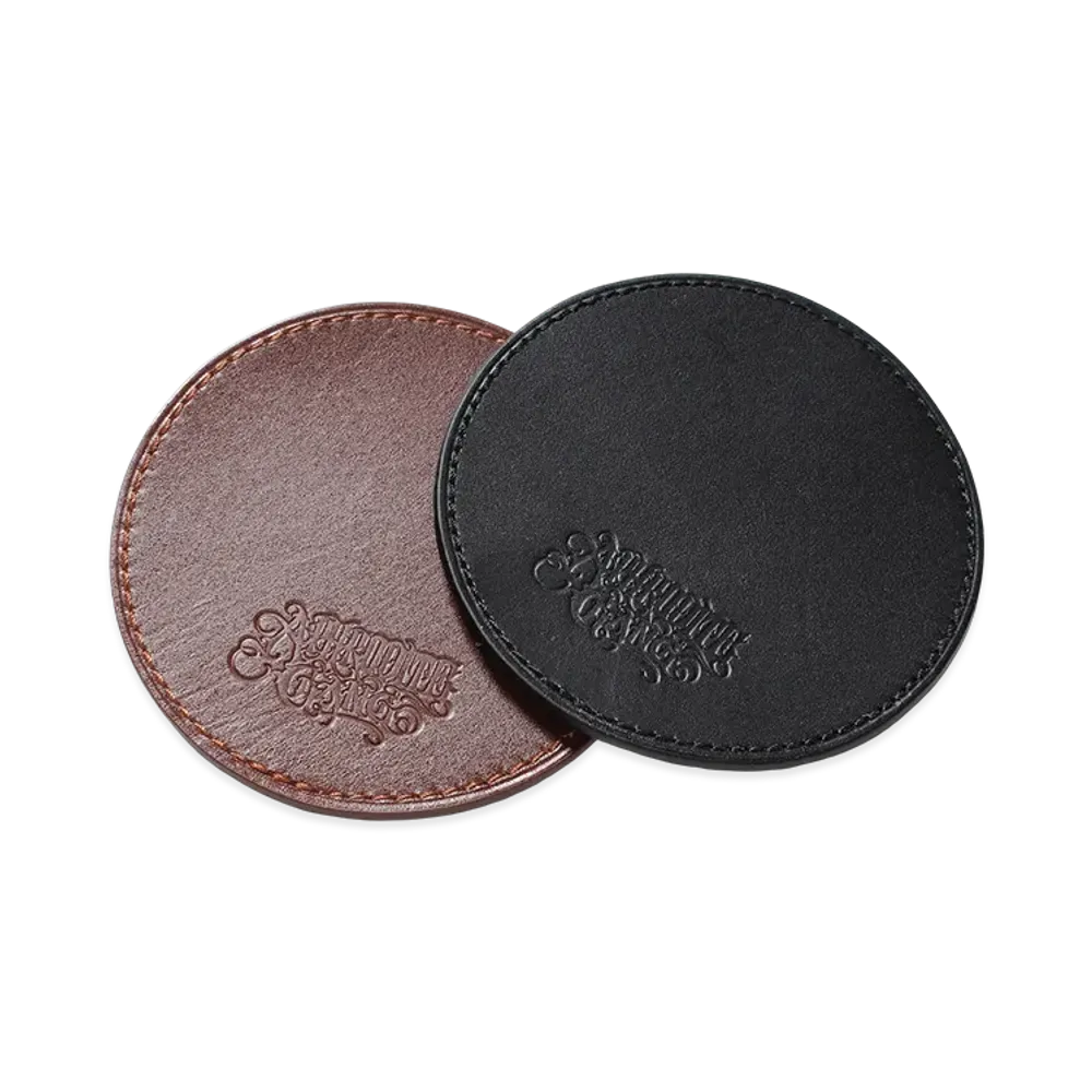 APHRODITEGANG Classic Logo Leather Coaster Pack "Black/Brown"