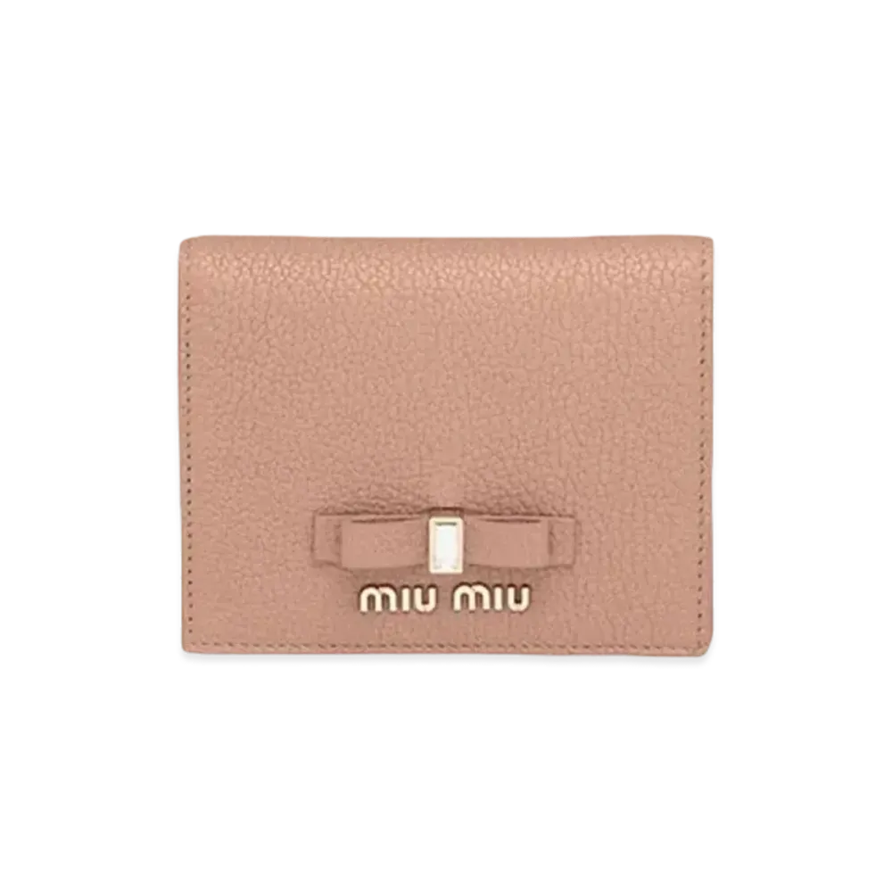 MIU MIU Madras Leather Wallet "Orchid Pink"