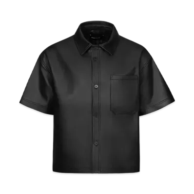 DONCARE Black Leather Shirt "Black"
