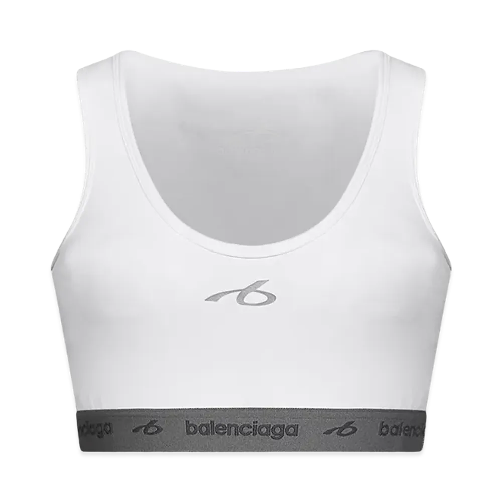 BALENCIAGA Women's Techwear Bra Tank Top In Technical Fabric "White"