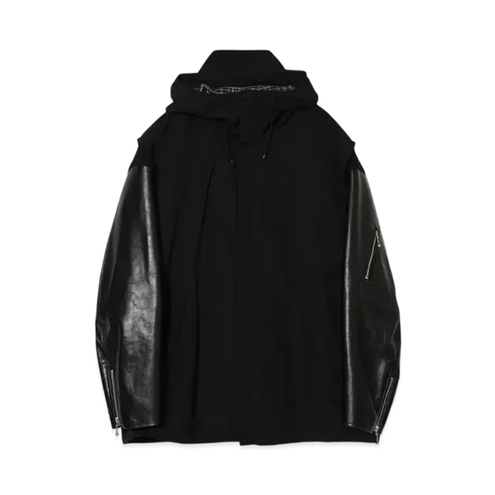 UNDERCOVER Leather Sleeve Mountain Parka "Black"
