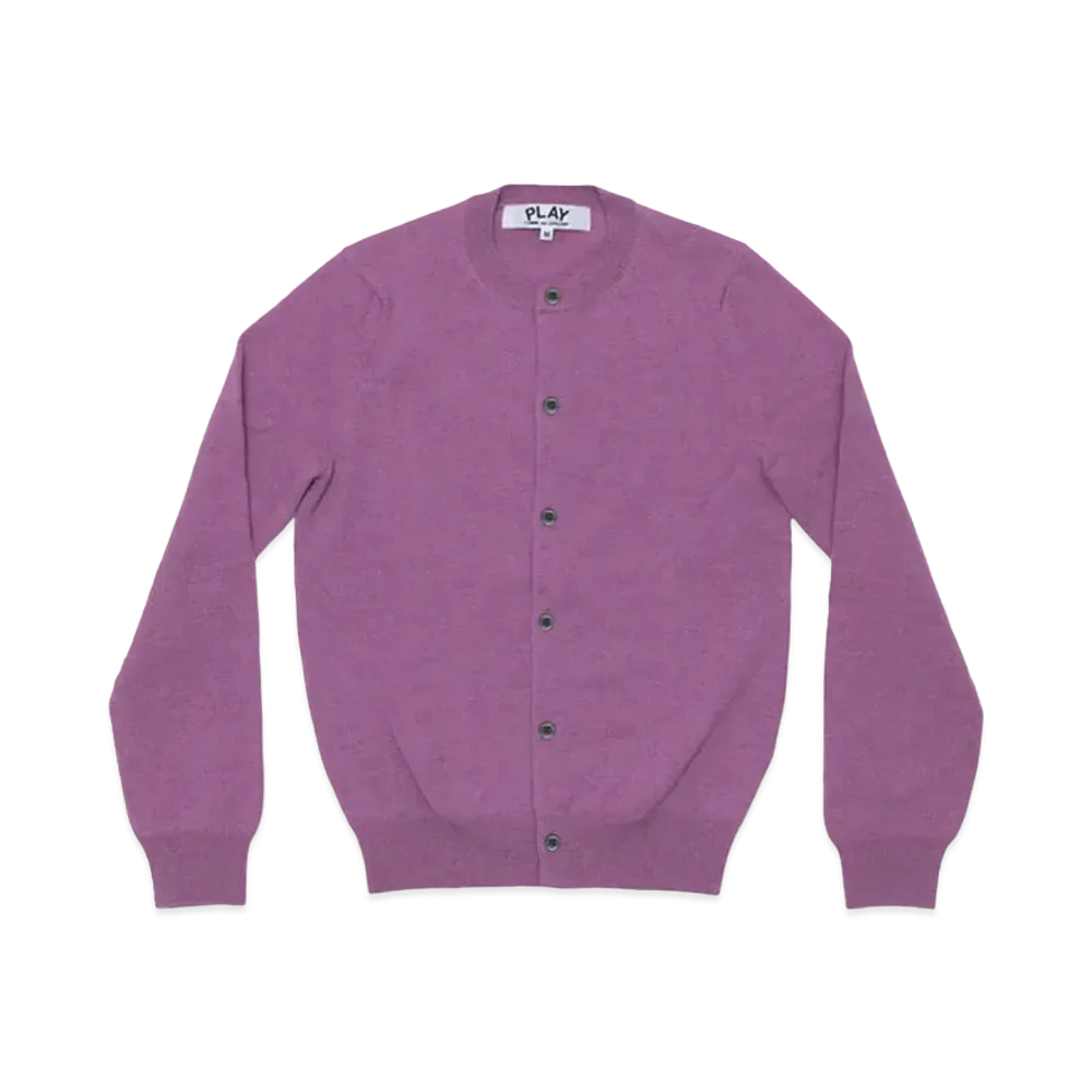 PLAY COMME des GARCONS Unisex Round Neck Cardigan With Small Emblem AX-N091-051 "Purple"