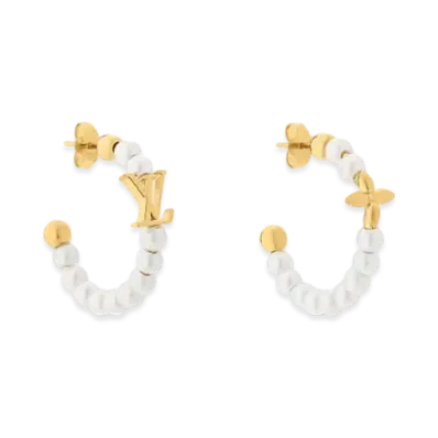 Louis Vuitton My LV Pearl Earrings Monogram Flower "Blanc"