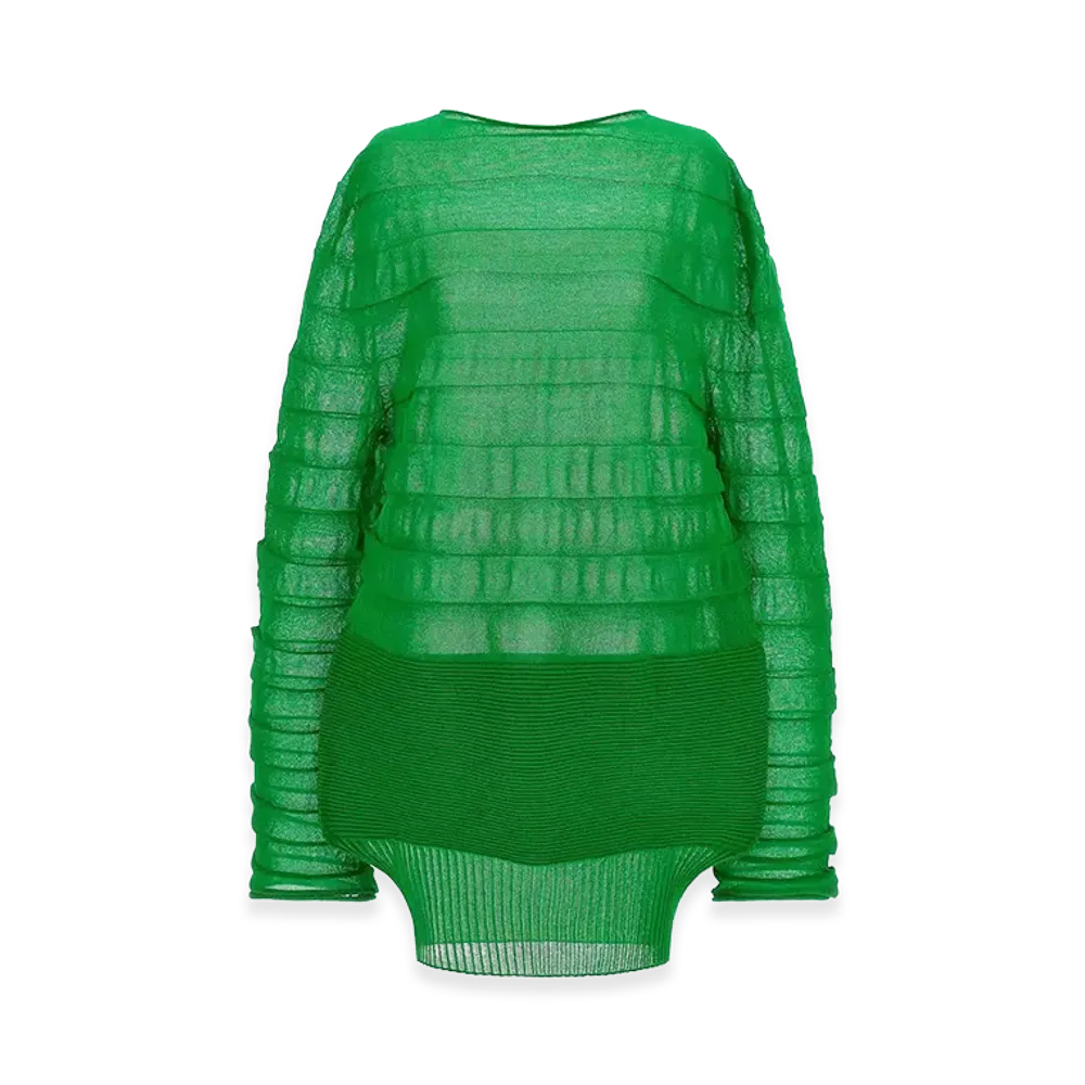 ISSEY MIYAKE Womens Moving Knit Top "Green"