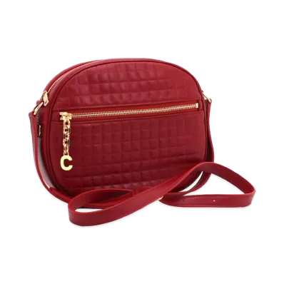 CELINE Women's Shoulder Bag C Charm Medium Cross "Red"