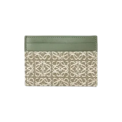 LOEWE Plain Cardholder In Jacquard And Calfskin "Green / Avocado Green"