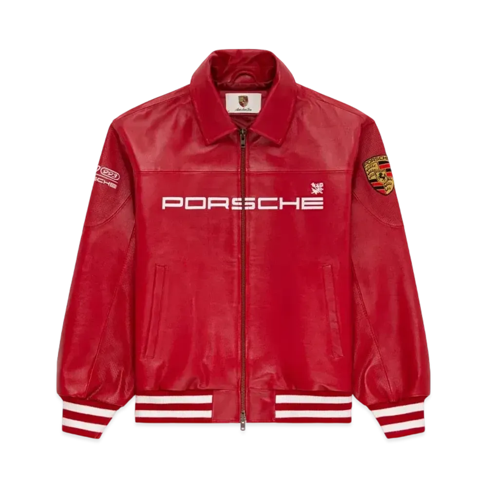 Aime Leon Dore x Porsche 993 Turbo Leather Club Jacket "Red"