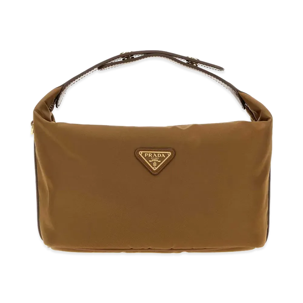 PRADA Women's Re-Nylon Mini Charie Handbag "Camel"