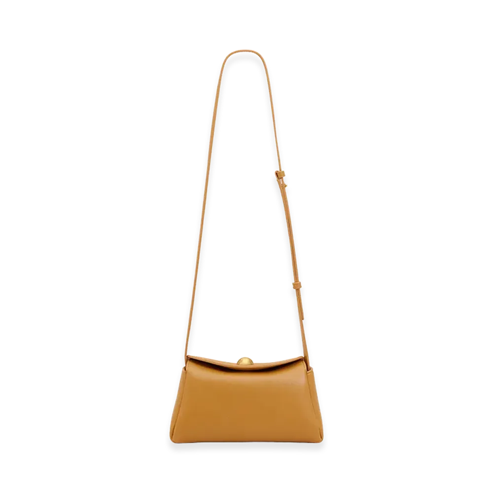 AMI PARIS Cow Leather Mini Carrousel Bag "Yellow"