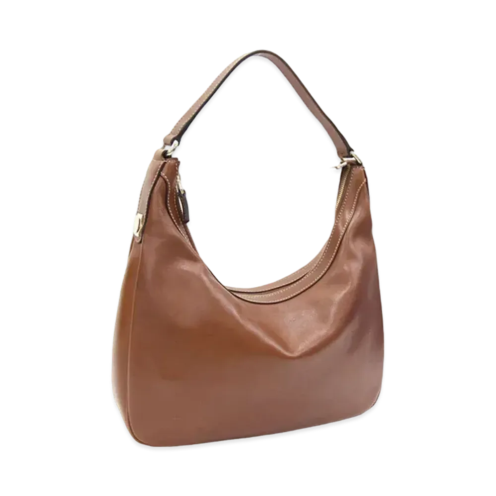 GUCCI Leather One Shoulder Bag "Brown"